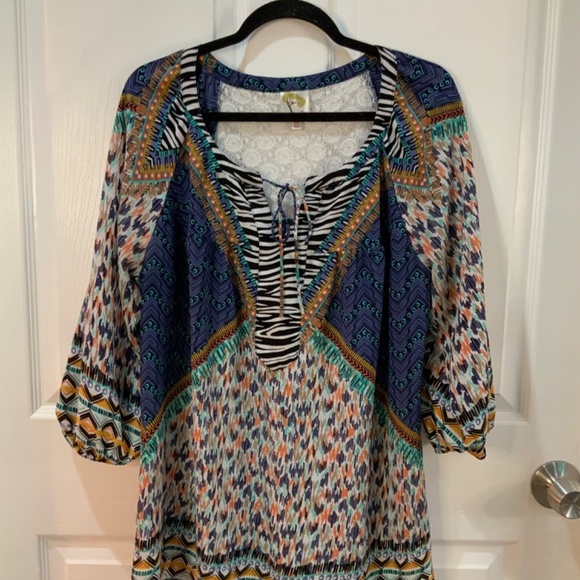Anthropologie Fig & Flower Boho Peasant Top Plus Size 2X - Picture 2 of 11